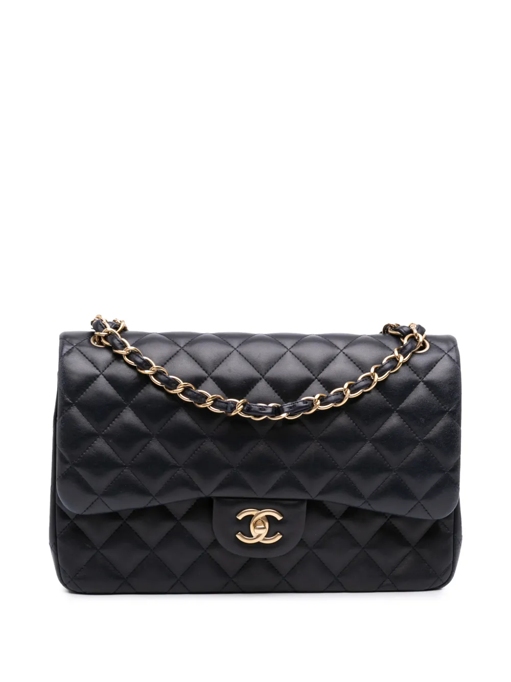 CHANEL Pre-Owned 2014-2015 Jumbo Classic Lambskin Double Flap shoulder bag - Nero