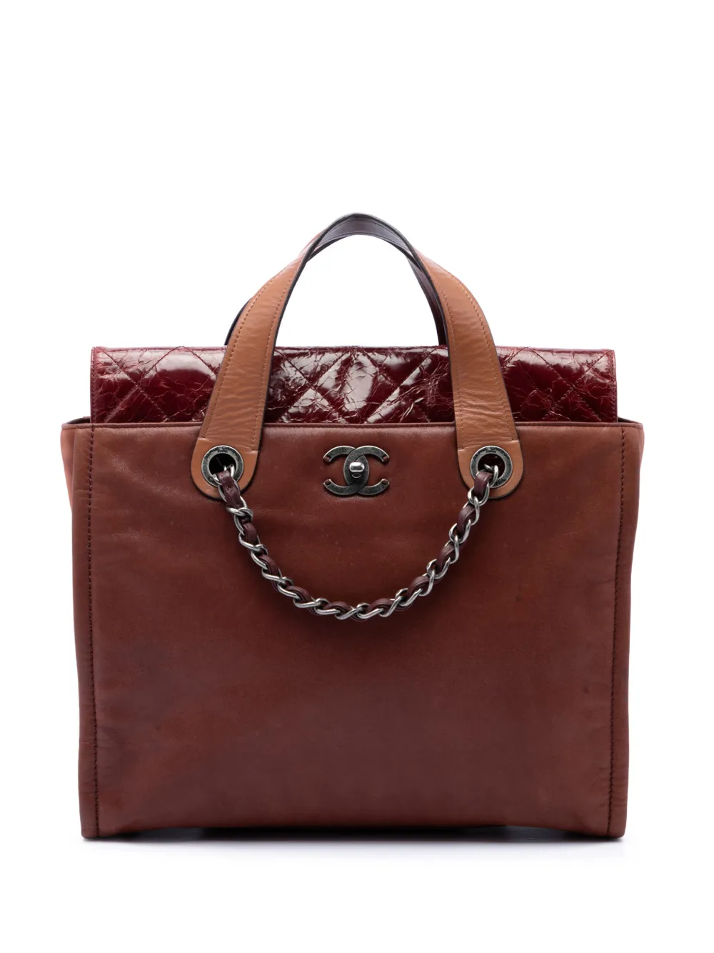 CHANEL Pre-Owned 2010-2011 Iridescent Calfskin In The Mix Portobello Soft Tote satchel - Marrone