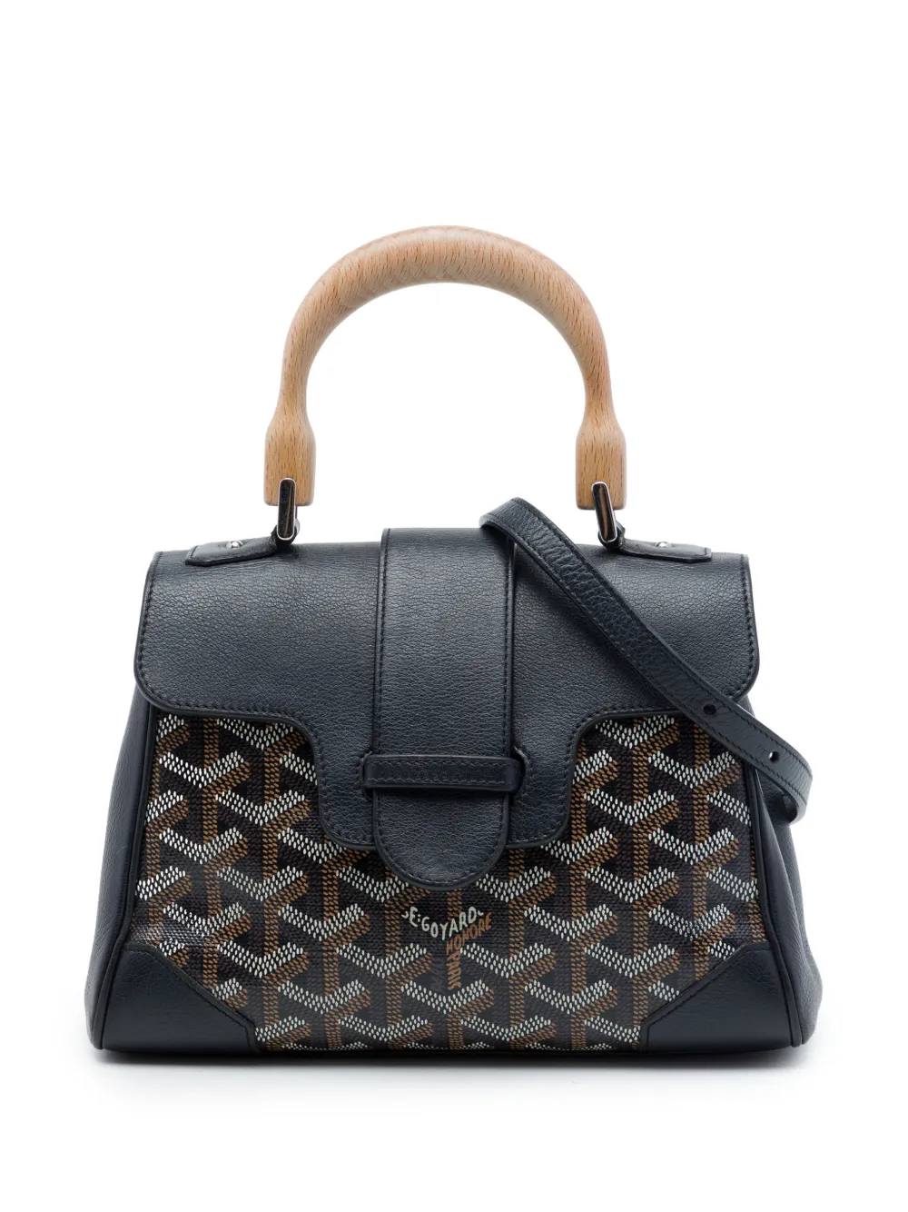 Goyard Pre-Owned 2018 Mini Goyardine Saigon Souple satchel - Nero