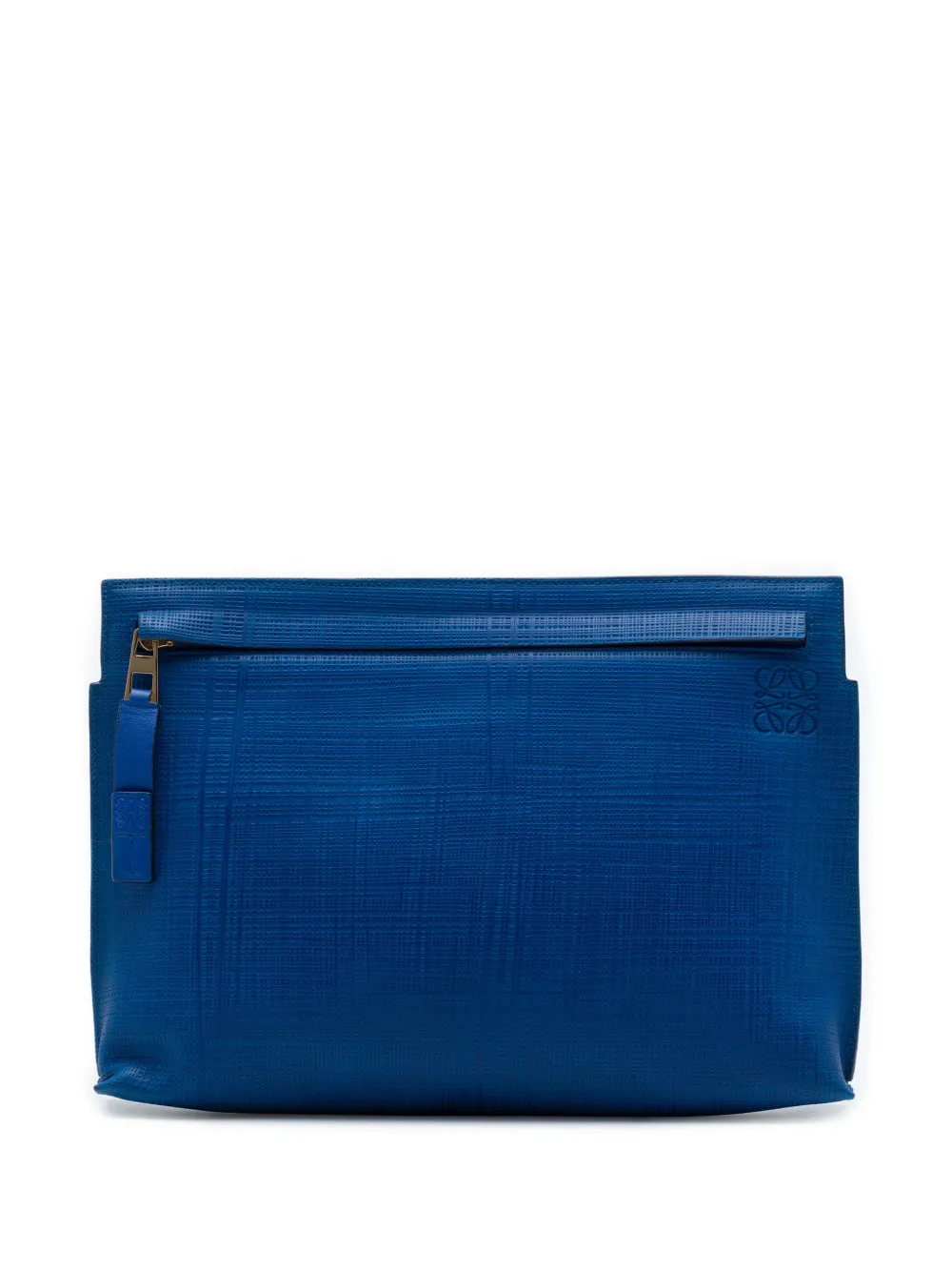 Loewe Pre-Owned 2015 Leather Anagram T clutch bag - Blu