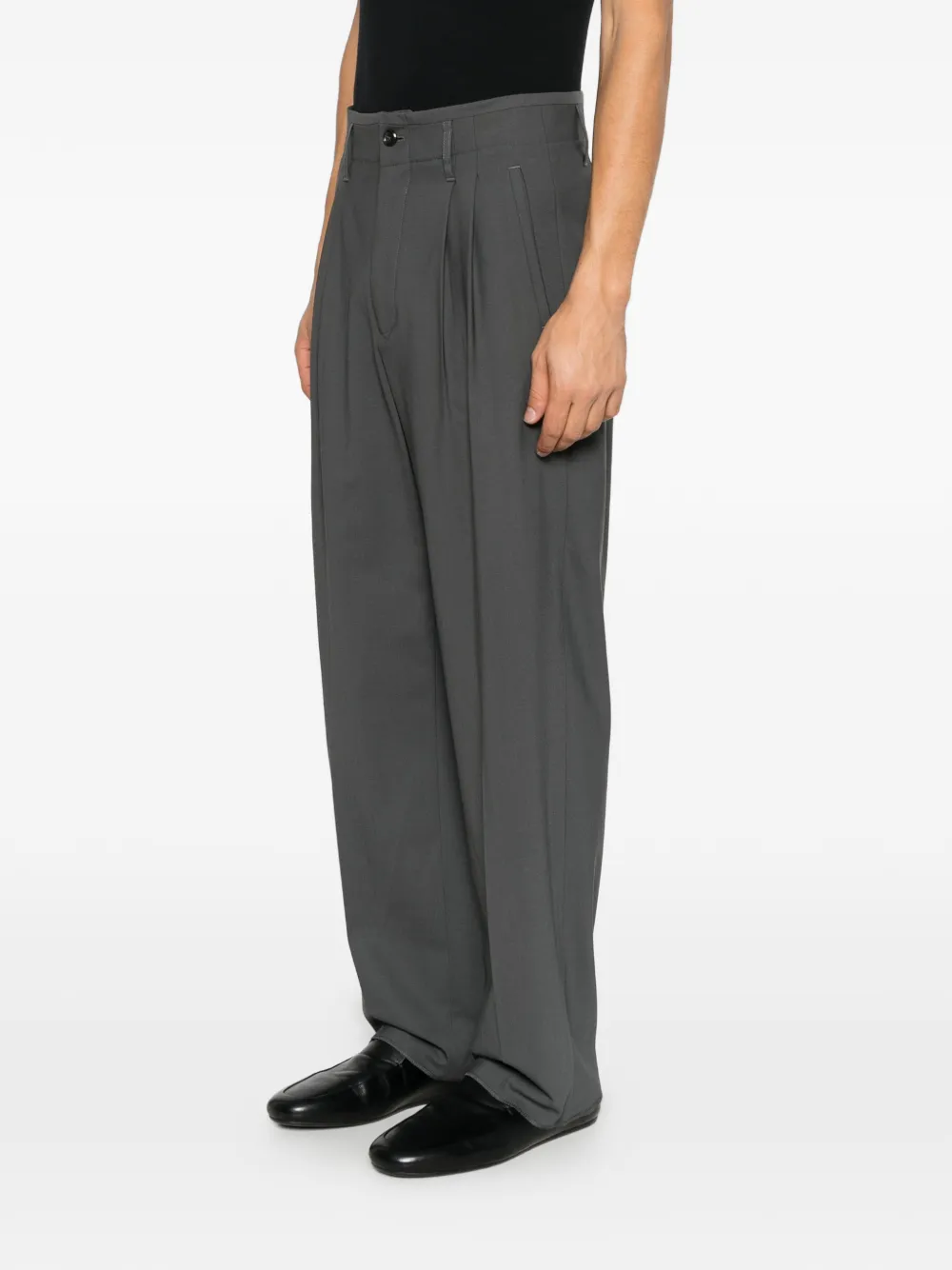 Emporio Armani Straight plooibroek Grijs