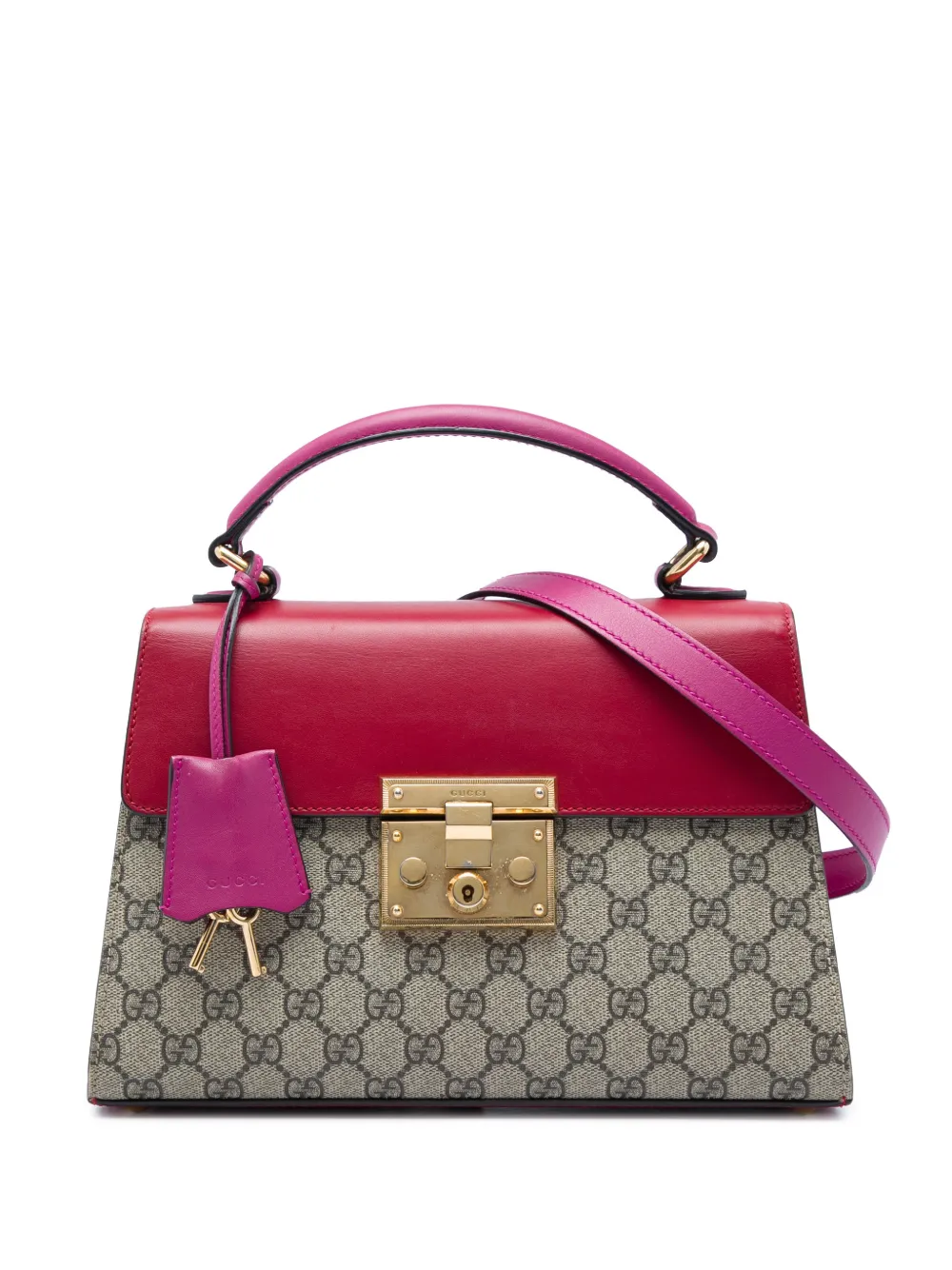 Gucci Pre-Owned 2016-2026 kleine Satchel-Tasche mit GG Supreme-Muster - Nude
