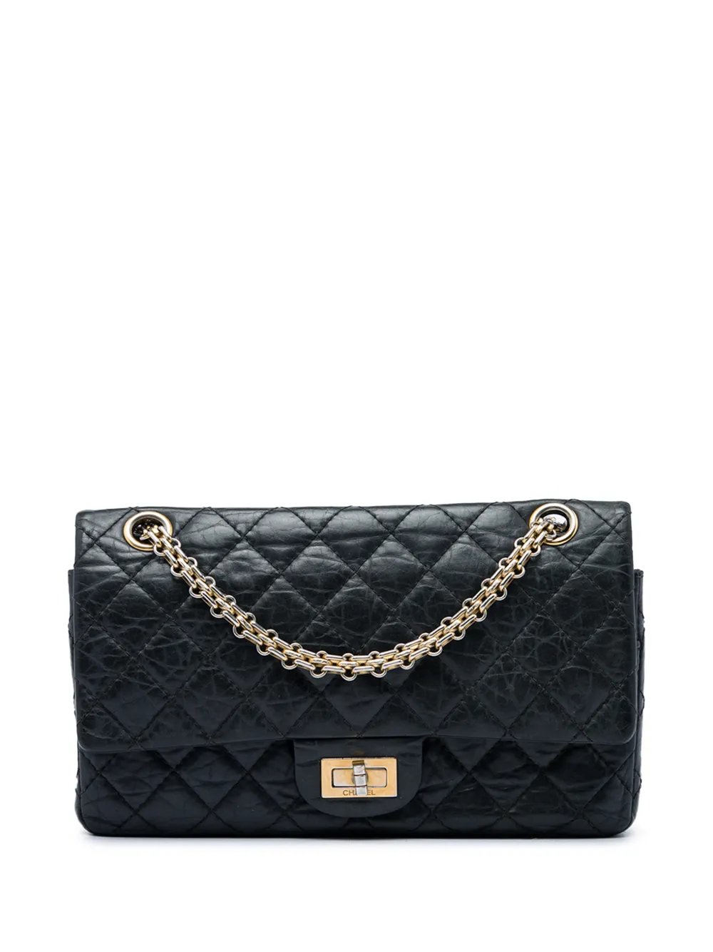 CHANEL Pre-Owned 2011 Quilted Aged Calfskin Reissue 2.55 Double Flap 225 shoulder bag - Nero