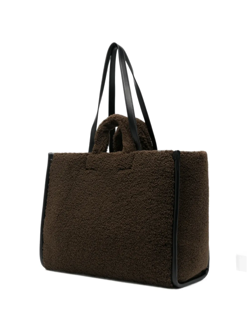 Lacoste Grote Shopping shopper van borgstof met geborduurd logo Bruin