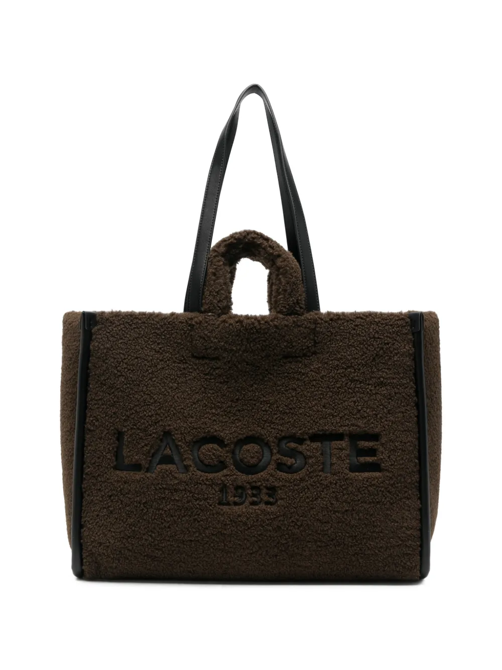 Lacoste large Shopping logo-embroidered borg tote bag