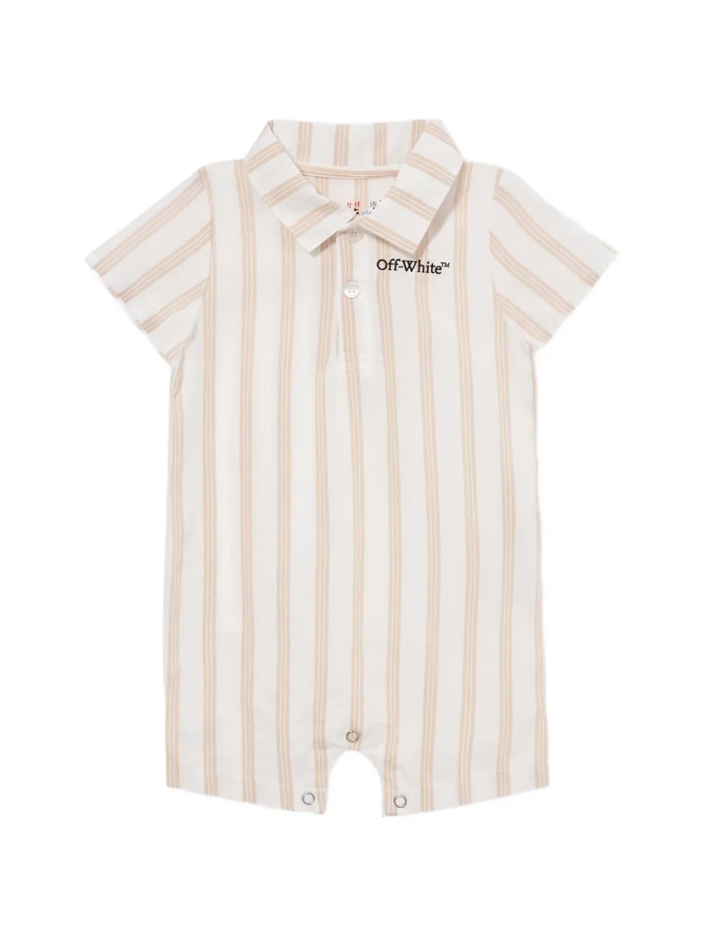 Off-White Kids Bookish striped romper - Neutrals