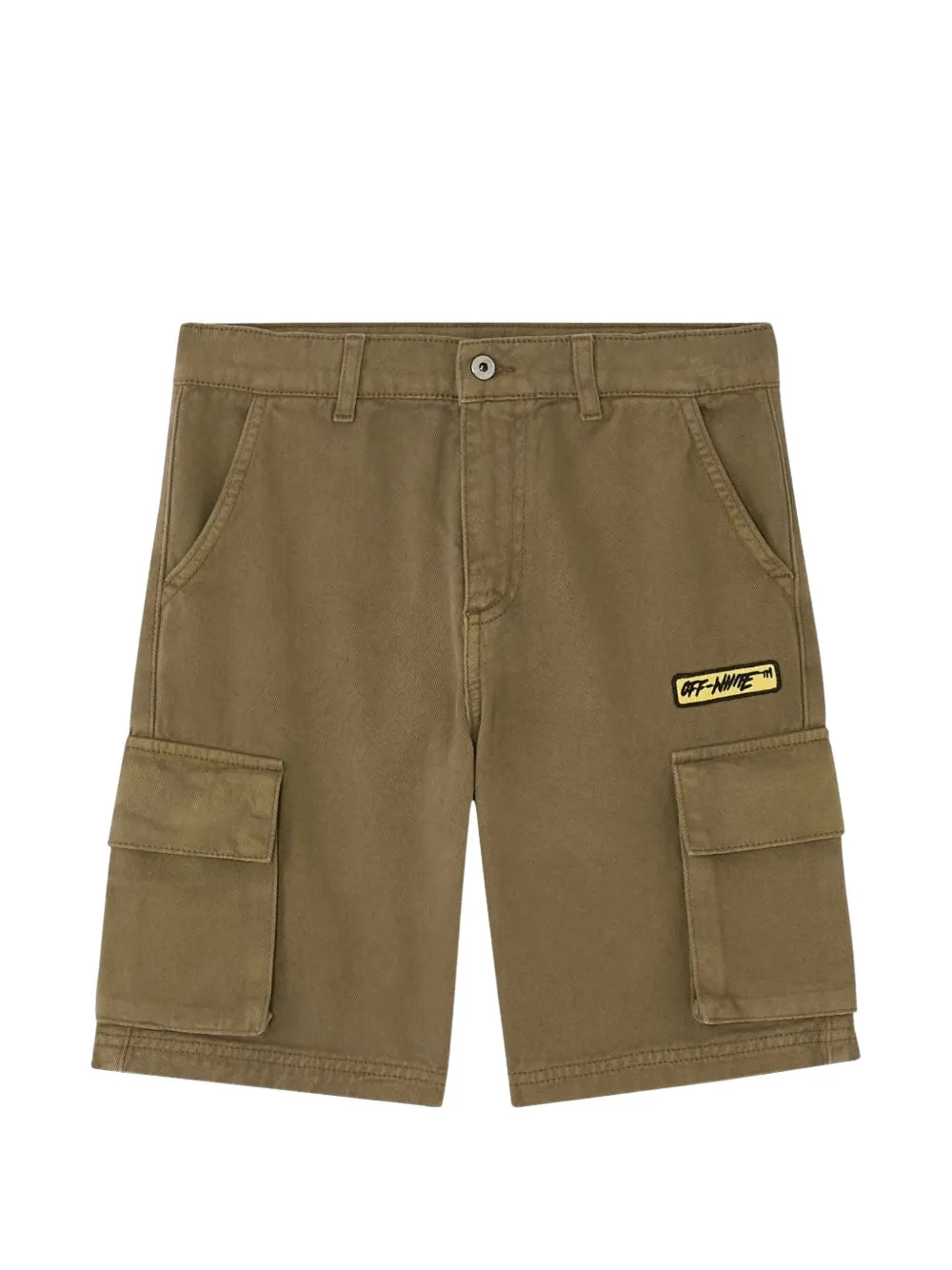 Off-White Kids logo-patch cargo shorts - Verde