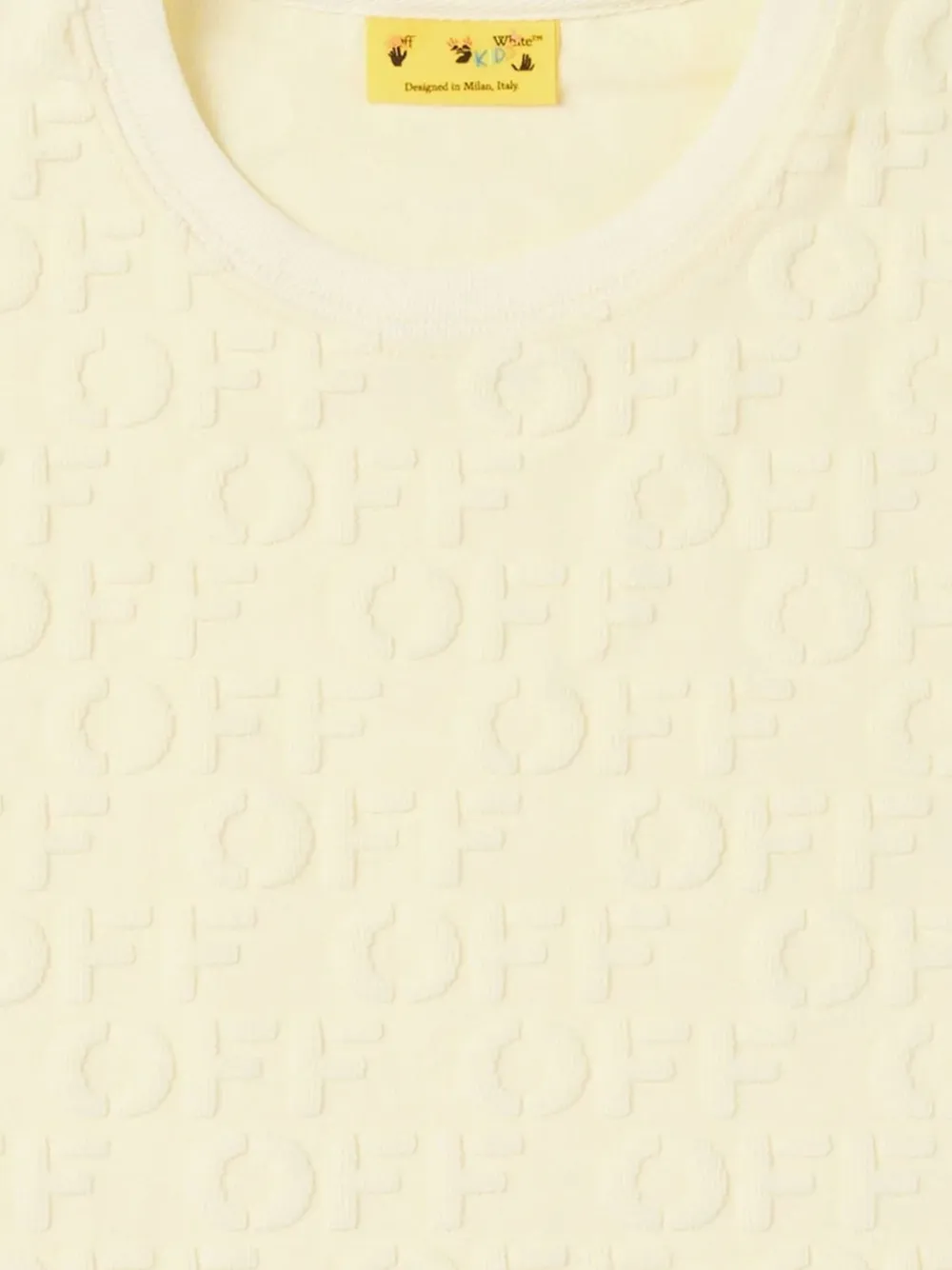 Off-White Kids Terry T-shirt met logo-reliëf Beige