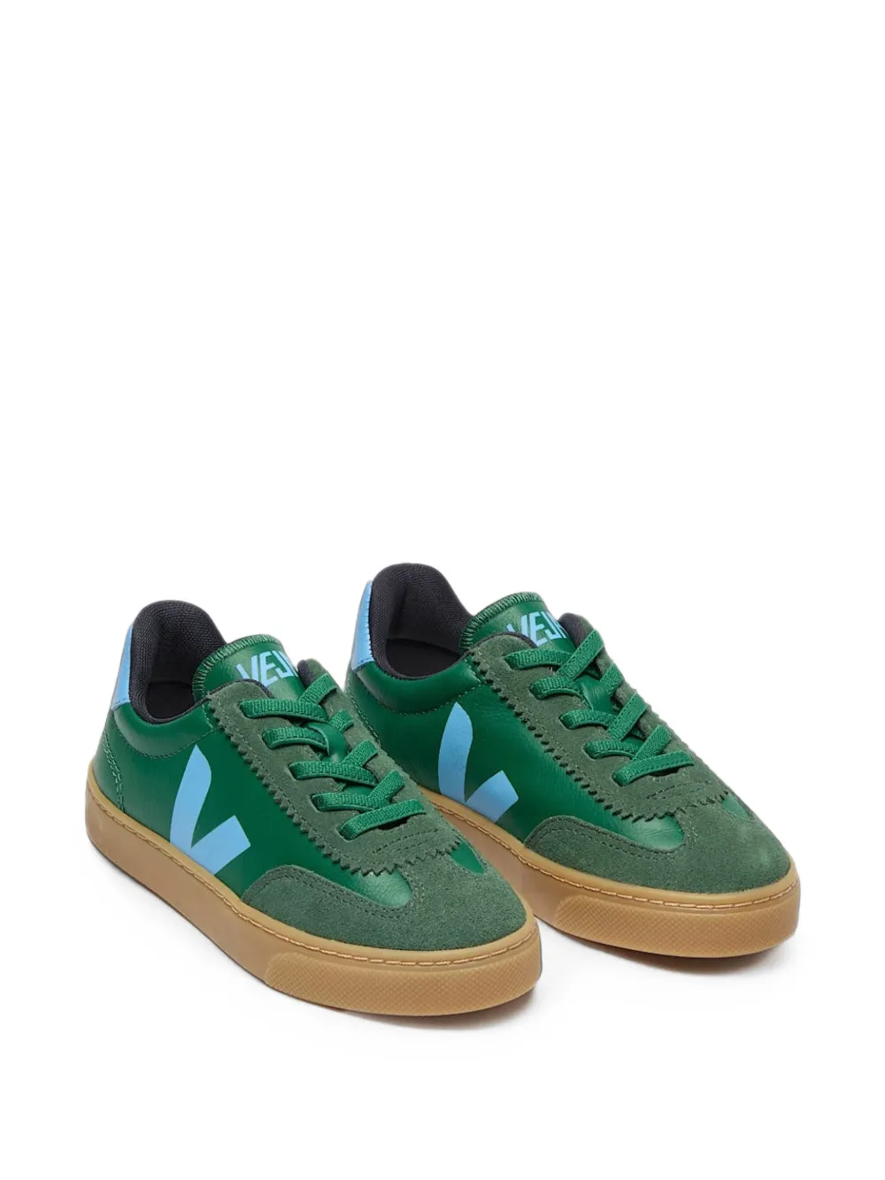 VEJA Kids Volley leather low-top sneakers - Verde