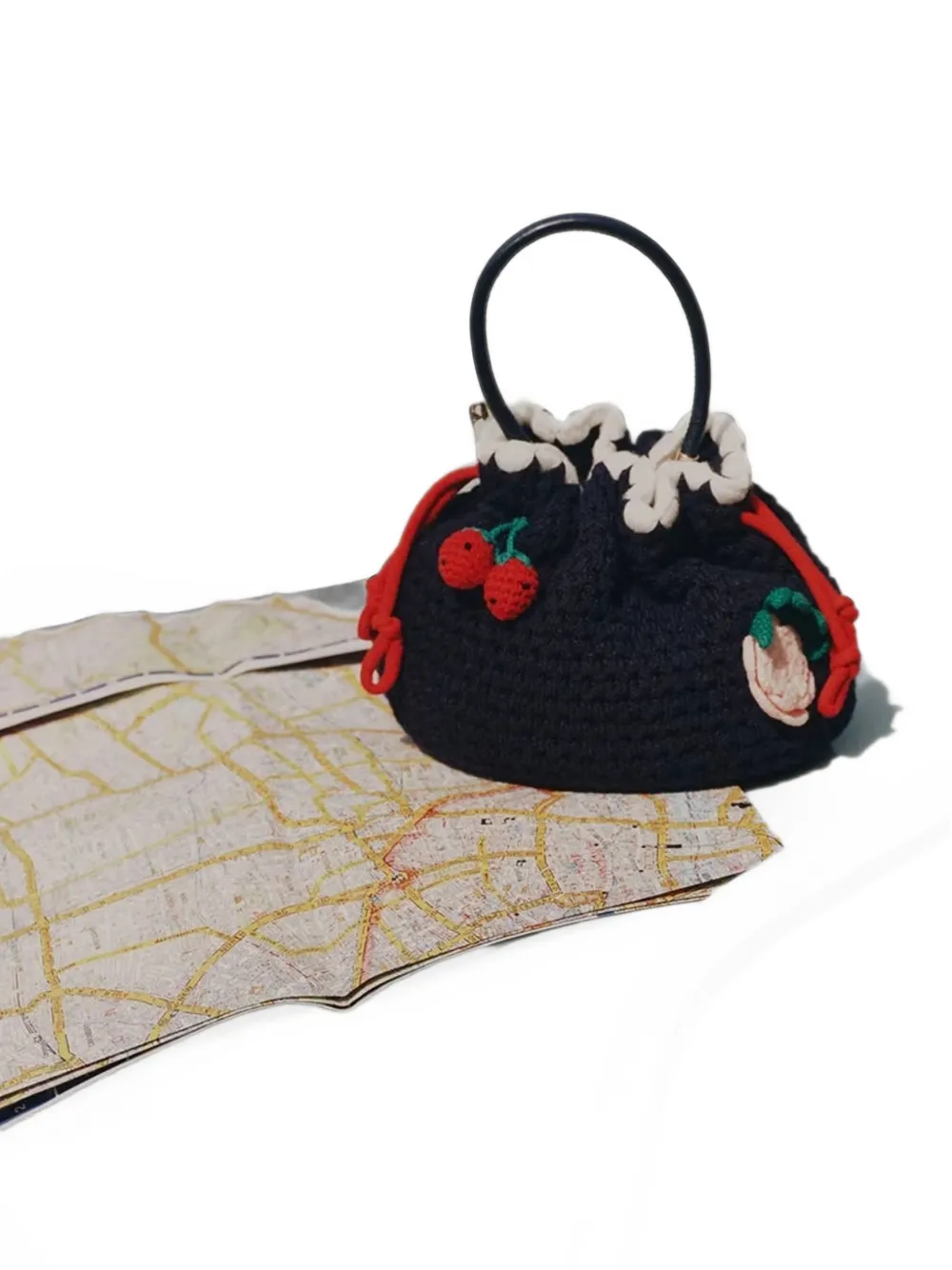 Self-Portrait Kids crochet floral-appliqué shoulder bag Blauw