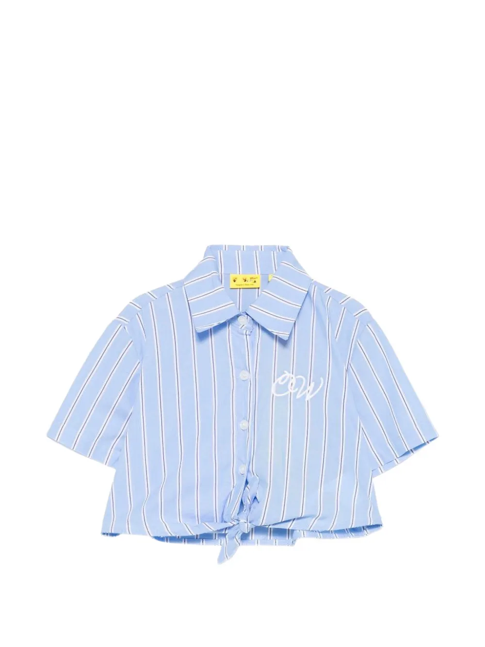 Off-White Kids Arrows-print striped shirt - Blu