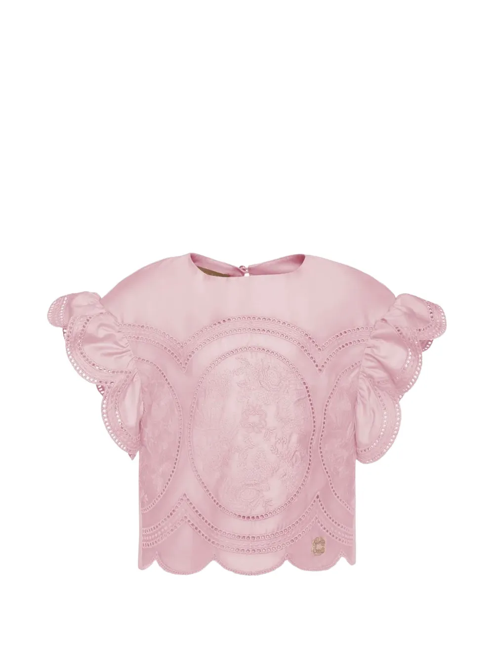 ELIE SAAB JUNIOR embroidered ruffled blouse - Rosa