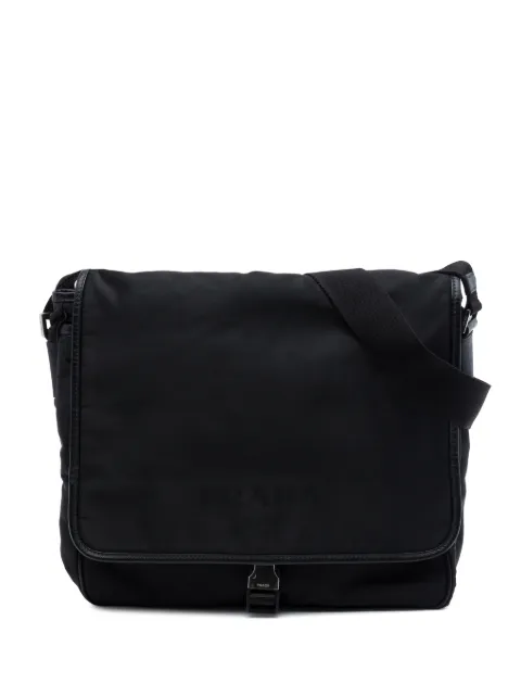 Prada Pre-Owned 2013-2026 Saffiano Trimmed Tessuto Buckle Messenger Bag crossbody bag
