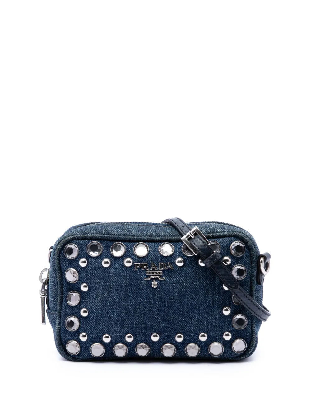Prada Pre-Owned 2000-2013 Mini Denim Borchie Bijoux Camera Bag crossbody bag - Blu
