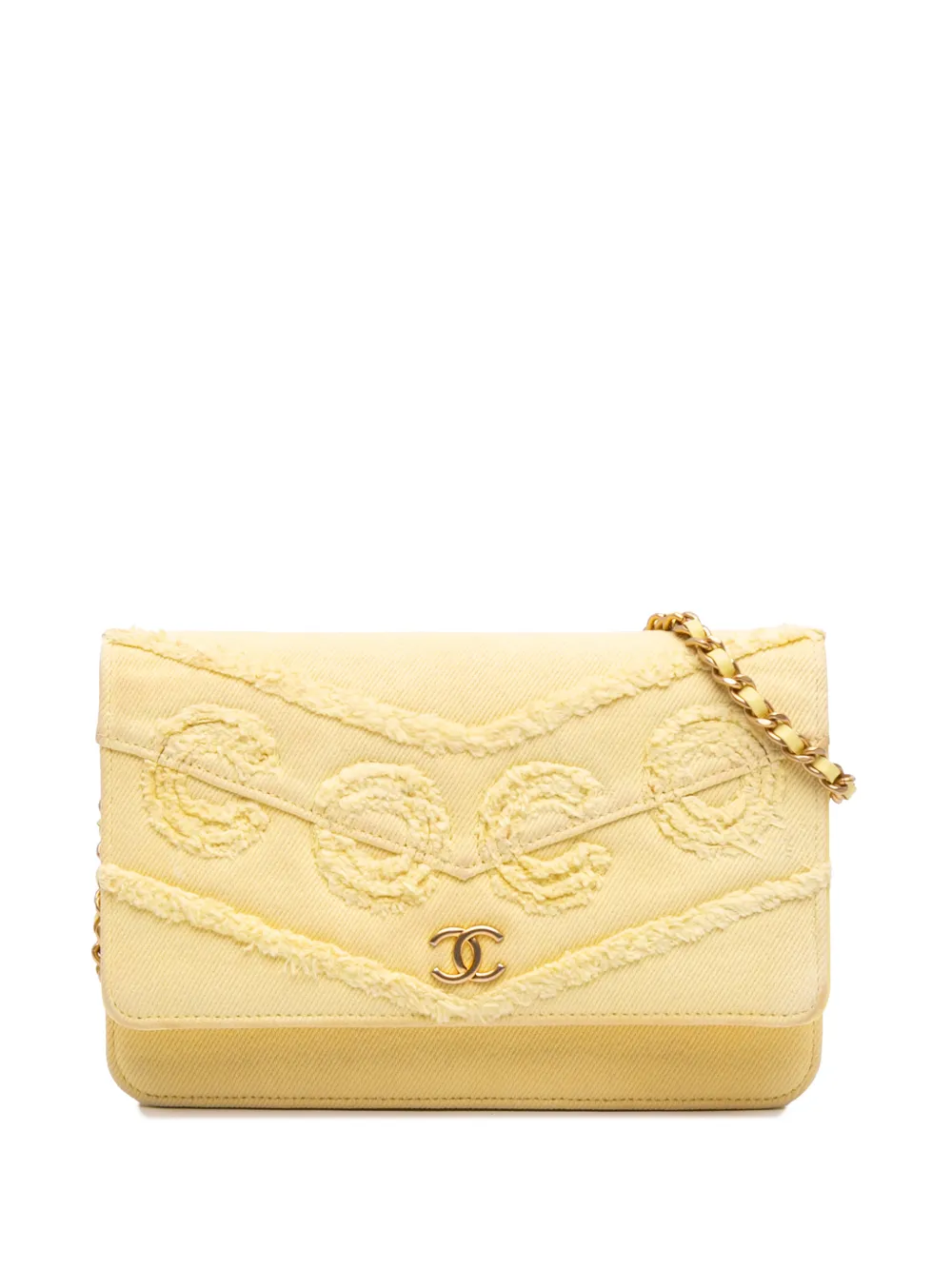 CHANEL Pre-Owned portefeuille à bride en chaîne (2019) - Jaune
