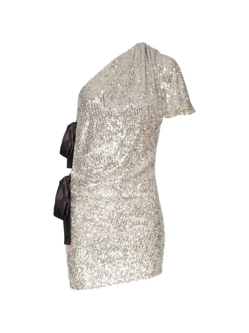 In The Mood For Love sequin-embellished bow-detail mini dress - Argent In The Mood For Love sequin-embellished bow-detail mini dress - Argent