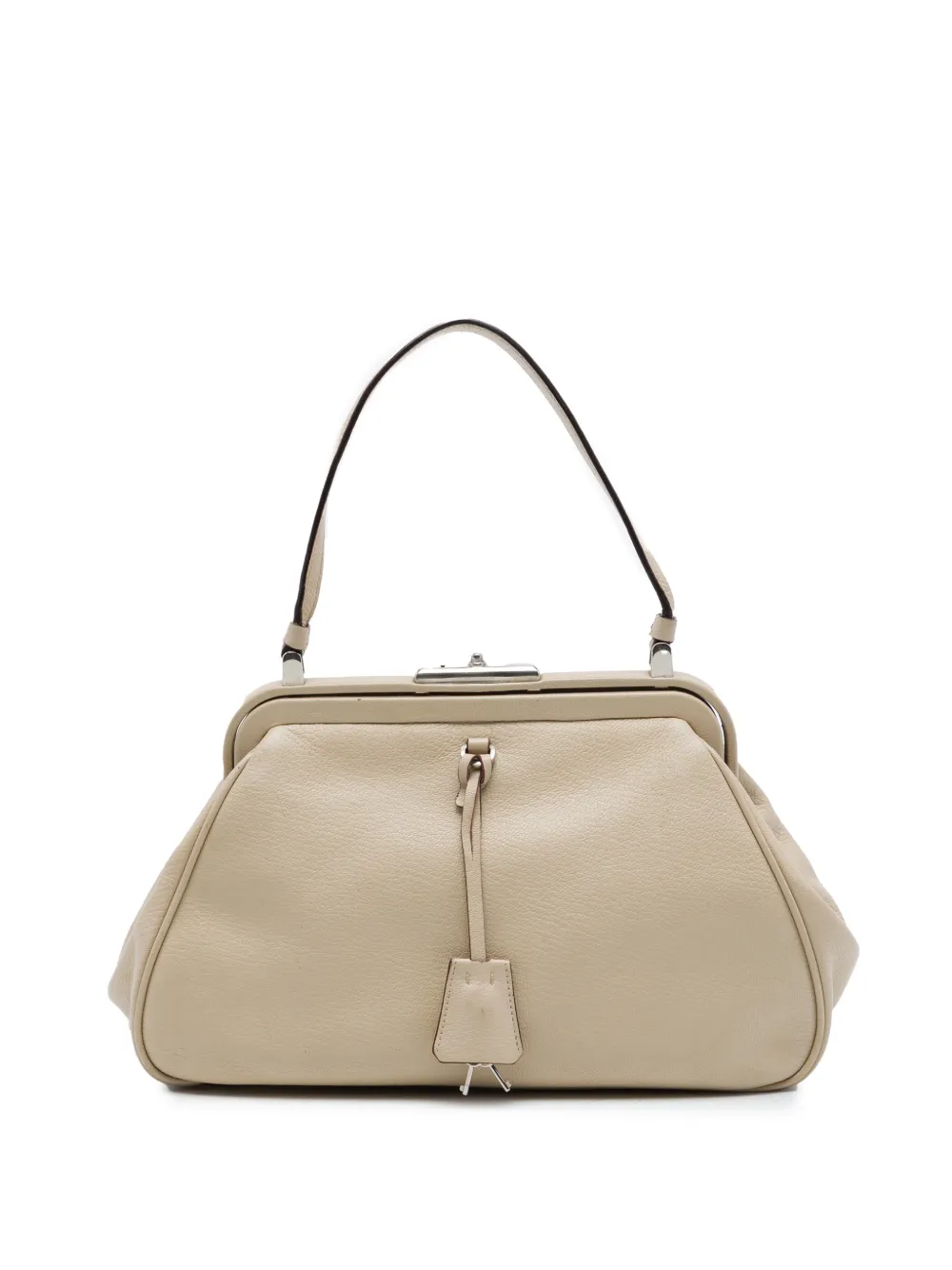 Prada Pre-Owned 2000-2013 Goatskin Madras Cerniera Frame handbag - Toni neutri