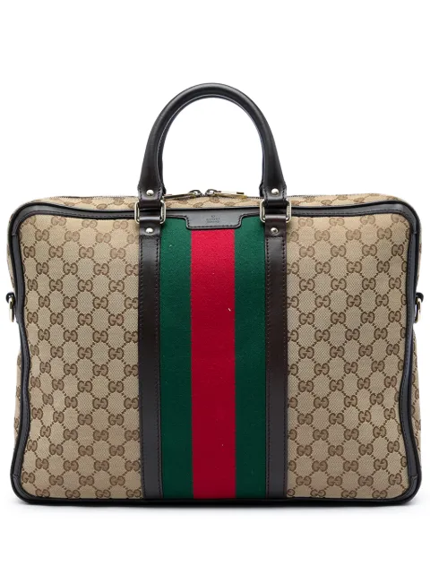 Gucci Pre-Owned 2016-2026 GG Canvas Web Briefcase business bag