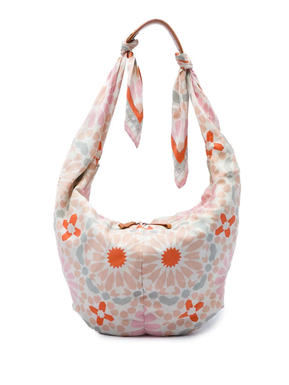 Loewe Pre-Owned 2006 Printed Silk Anagram Scarf hobo bag - Bianco