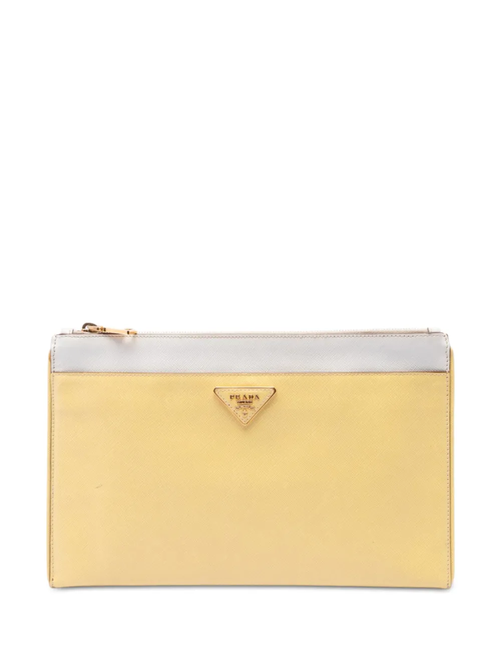 Prada Pre-Owned 2010-2026 Bicolor Saffiano Lux clutch bag - Giallo
