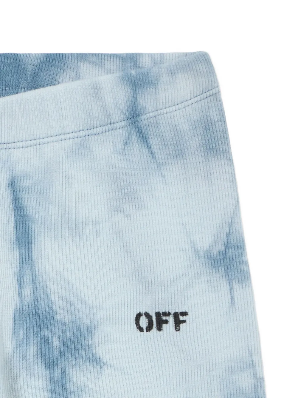 Off-White Kids tie-dye ribbed shorts Blauw