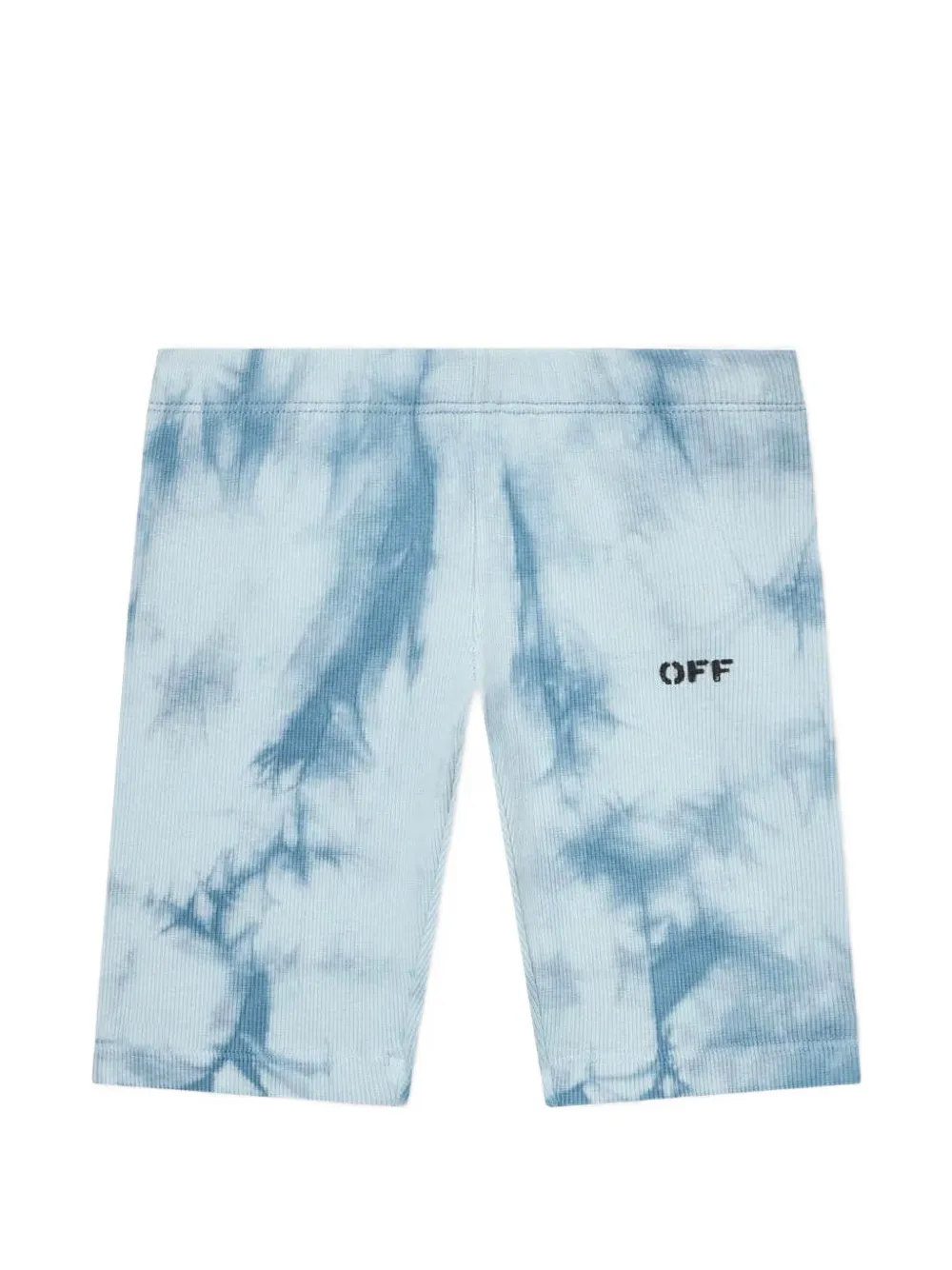 Off-White Kids tie-dye ribbed shorts - Blu