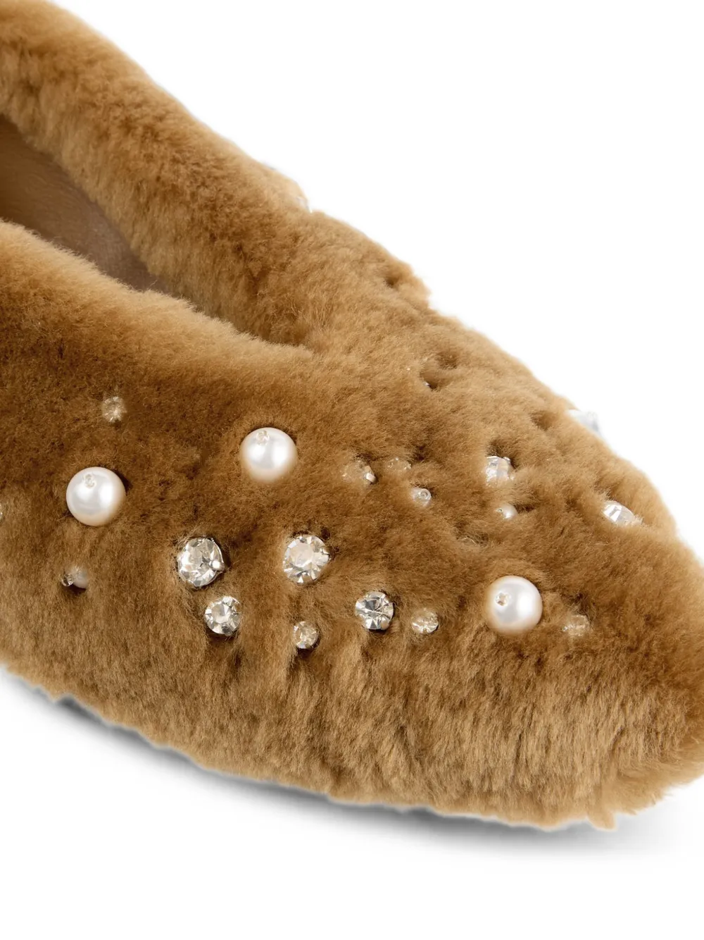 Jimmy Choo Margot faux-pearl crystal-embellished ballet flats Bruin