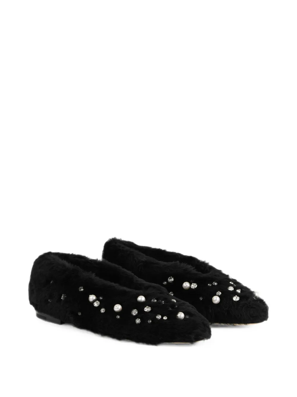 Jimmy Choo Margot crystal-embellished ballet flats Zwart