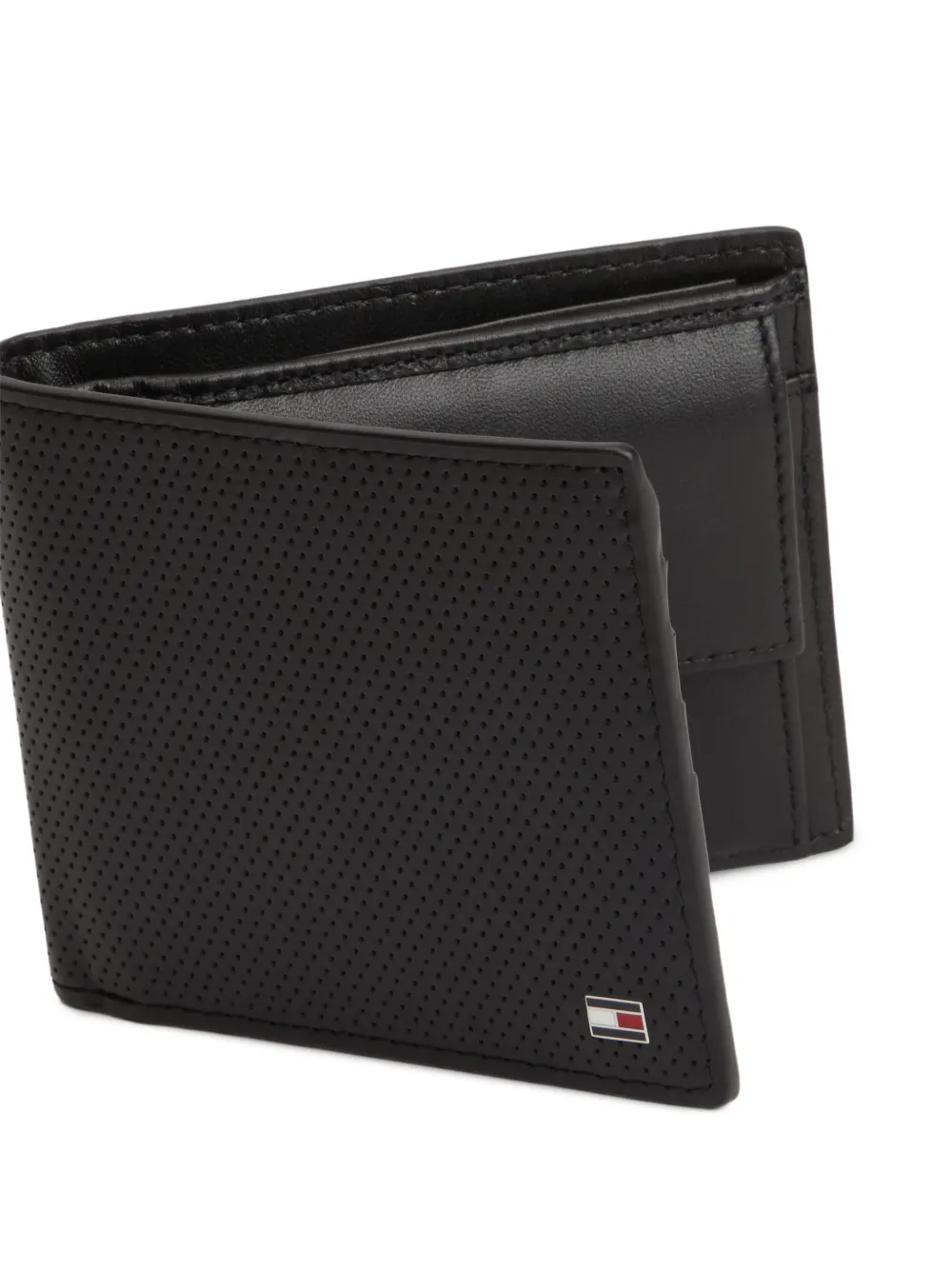 Tommy Hilfiger perforated logo-plaque wallet Zwart