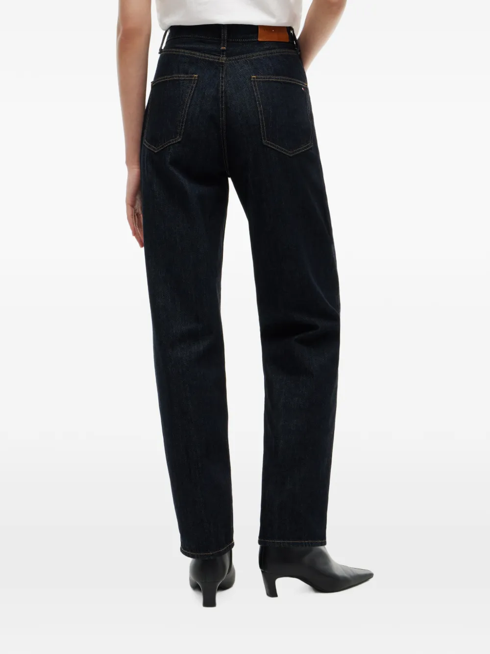 Tommy Hilfiger Jackie jeans met toelopende pijpen en logoketting Blauw