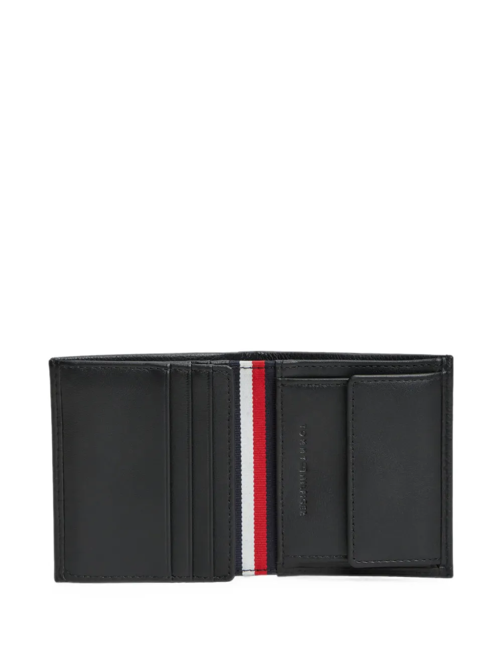 Tommy Hilfiger Leren portemonnee met logoplakkaat Zwart