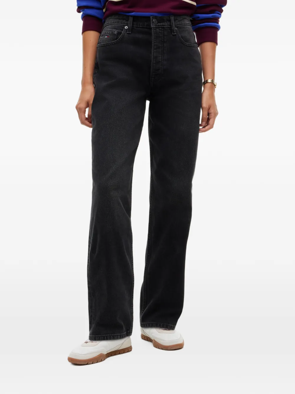 Tommy Hilfiger Jeans met vervaagd effect en logopatch Zwart