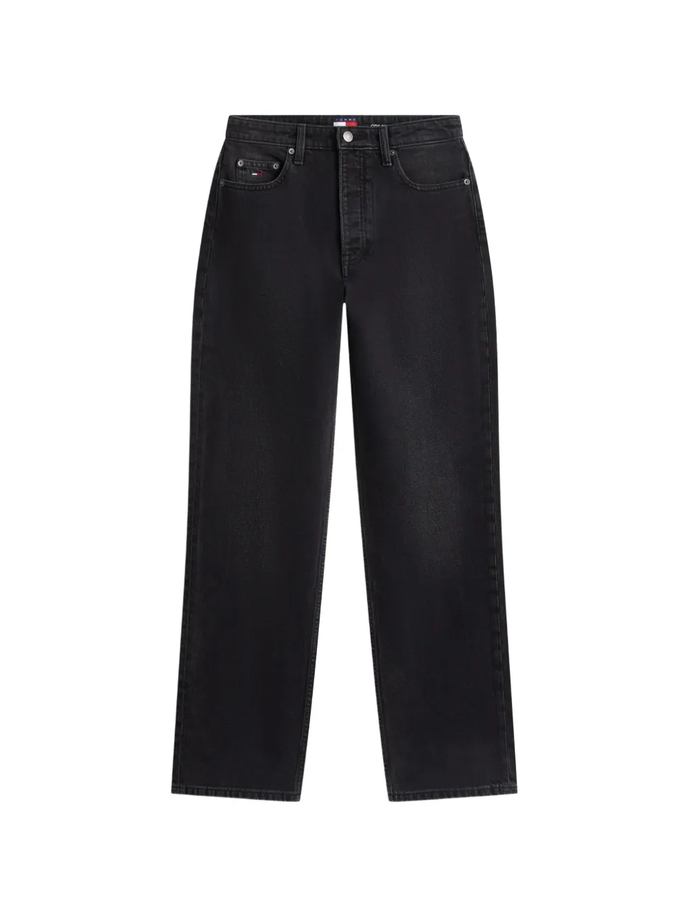 Tommy Hilfiger faded-effect logo-patch jeans - Nero