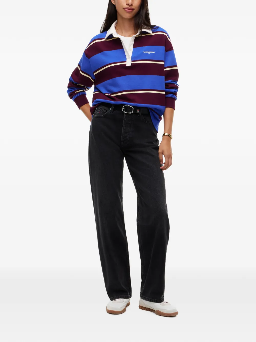 Tommy Hilfiger Jeans met vervaagd effect en logopatch Zwart