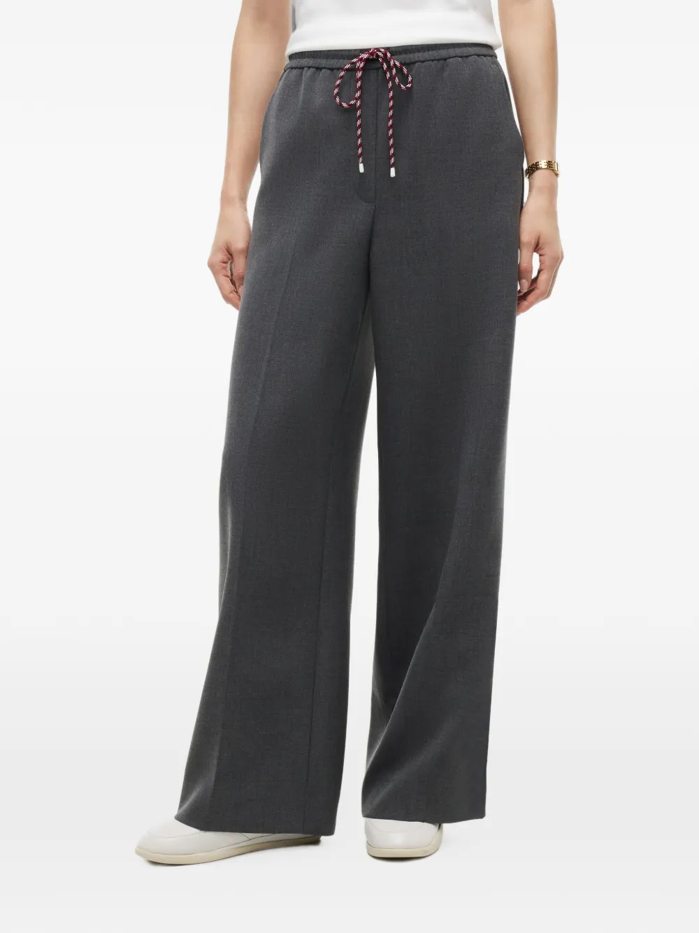 Tommy Hilfiger Broek met wijde pijpen en trekkoord Grijs