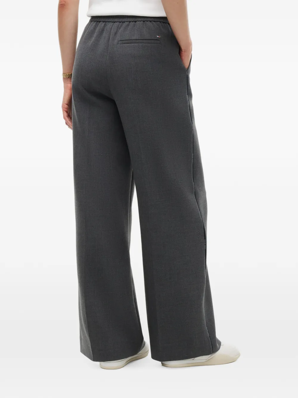 Tommy Hilfiger Broek met wijde pijpen en trekkoord Grijs