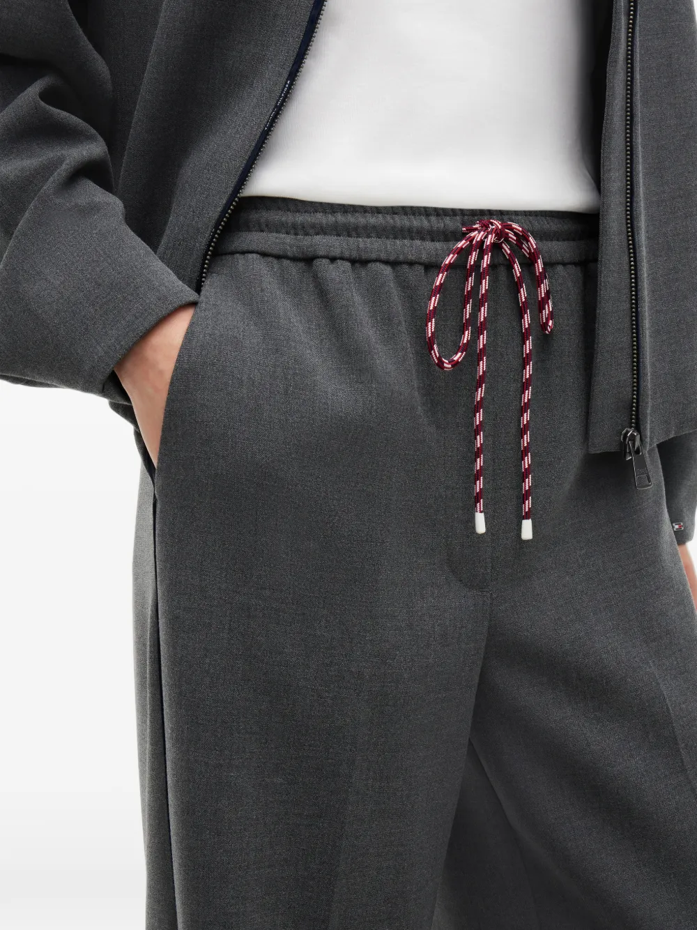 Tommy Hilfiger Broek met wijde pijpen en trekkoord Grijs