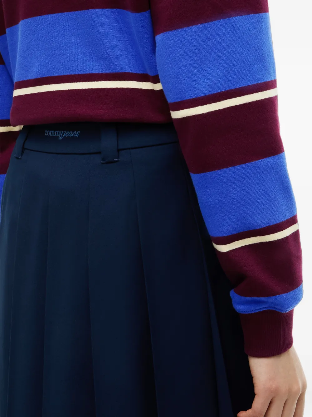 Tommy Hilfiger Midi-plooirok met A-lijn Blauw
