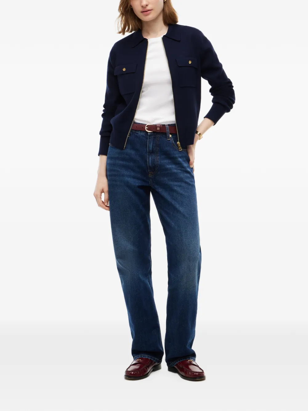 Tommy Hilfiger Vest met ritszak Blauw
