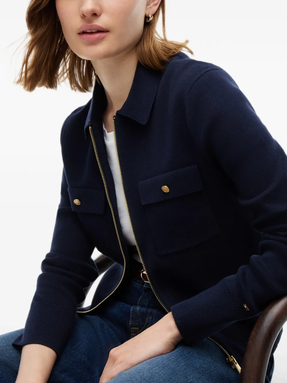 Tommy Hilfiger Vest met ritszak Blauw