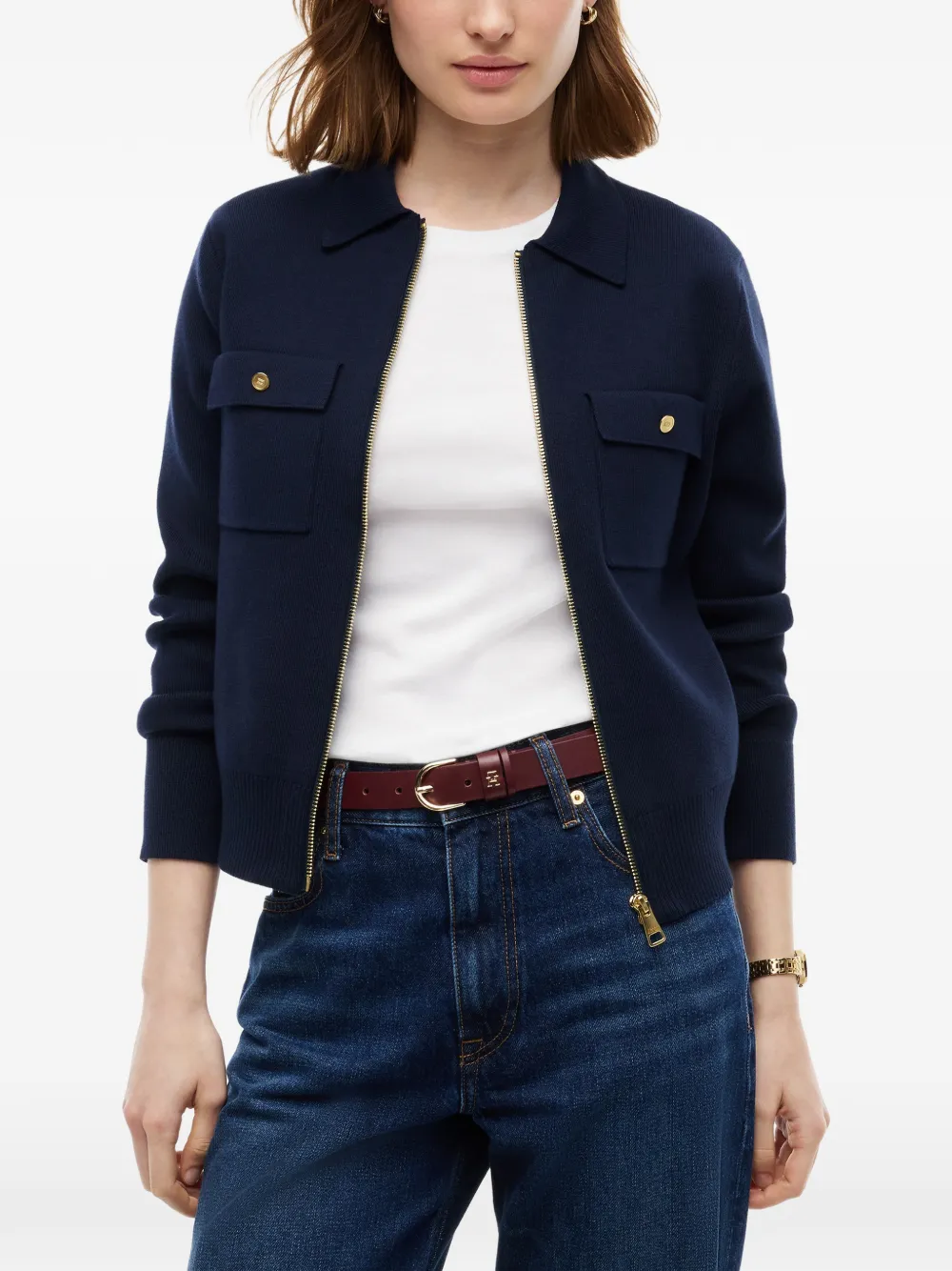 Tommy Hilfiger Vest met ritszak Blauw