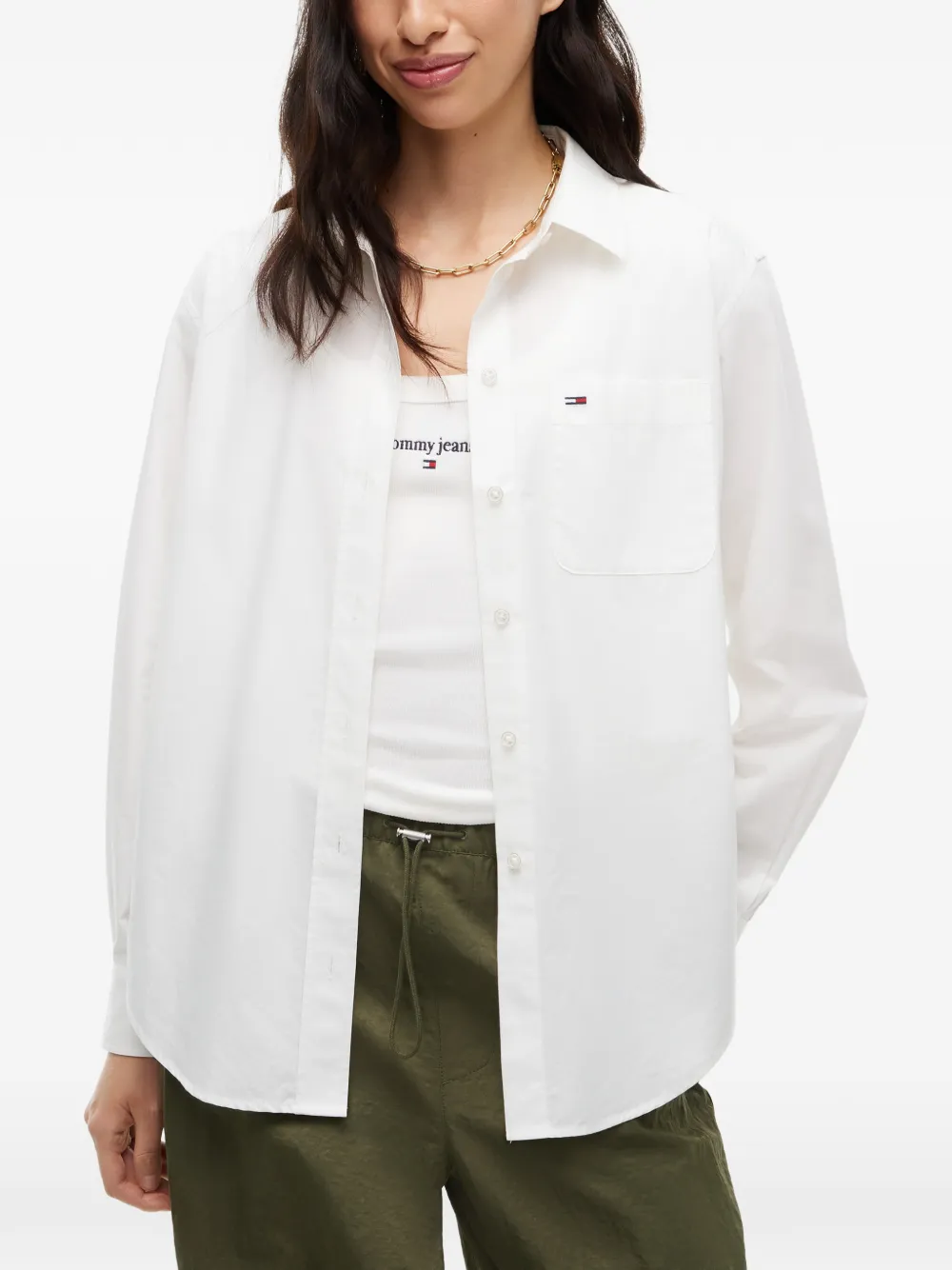 Tommy Hilfiger Blouse met logopatch Wit