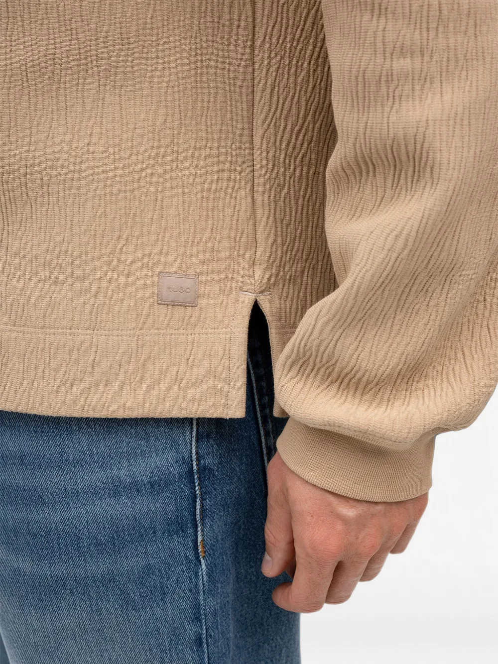 HUGO Sweater met ronde hals Beige