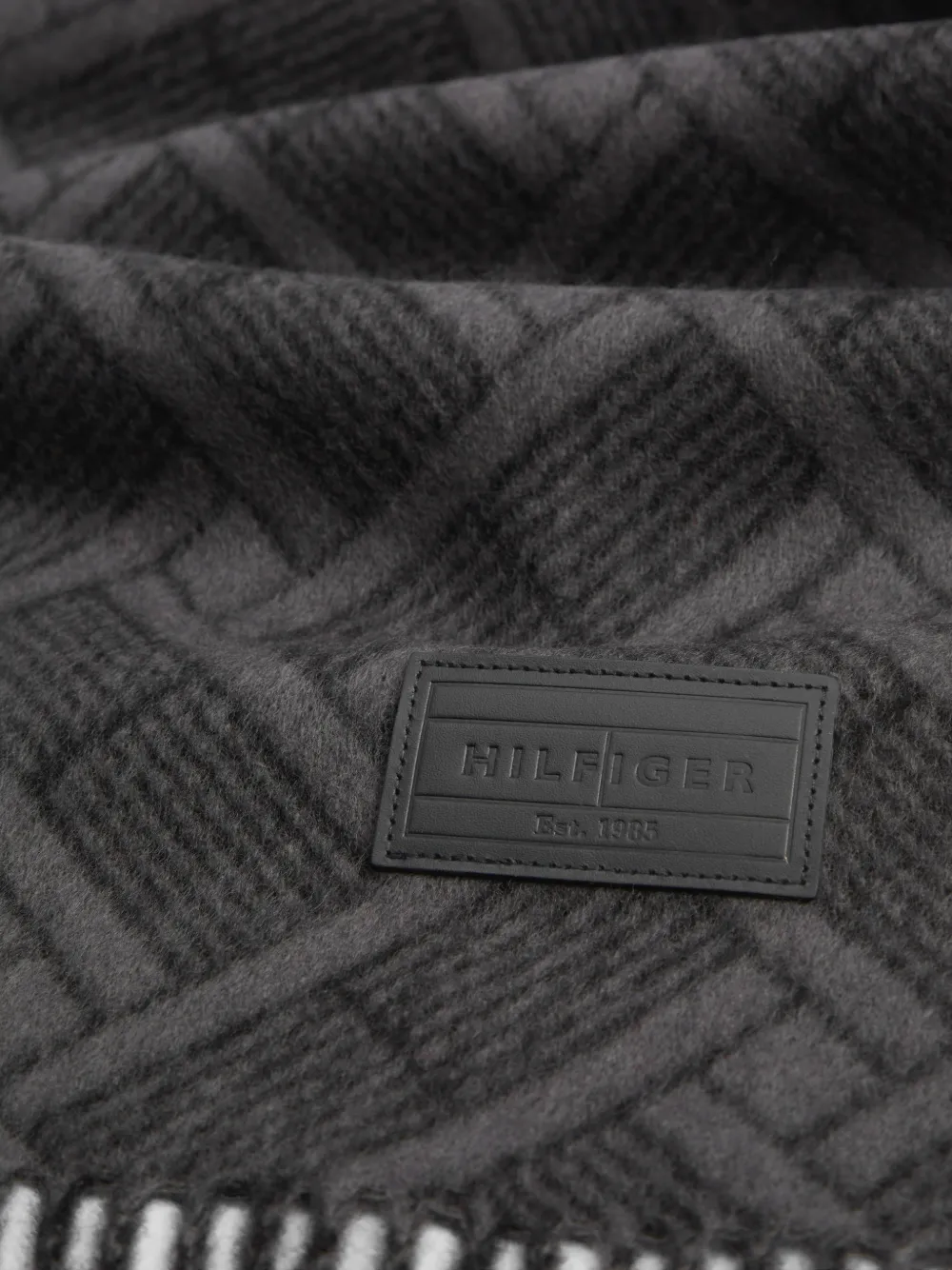 Tommy Hilfiger wool jacquard scarf Grijs