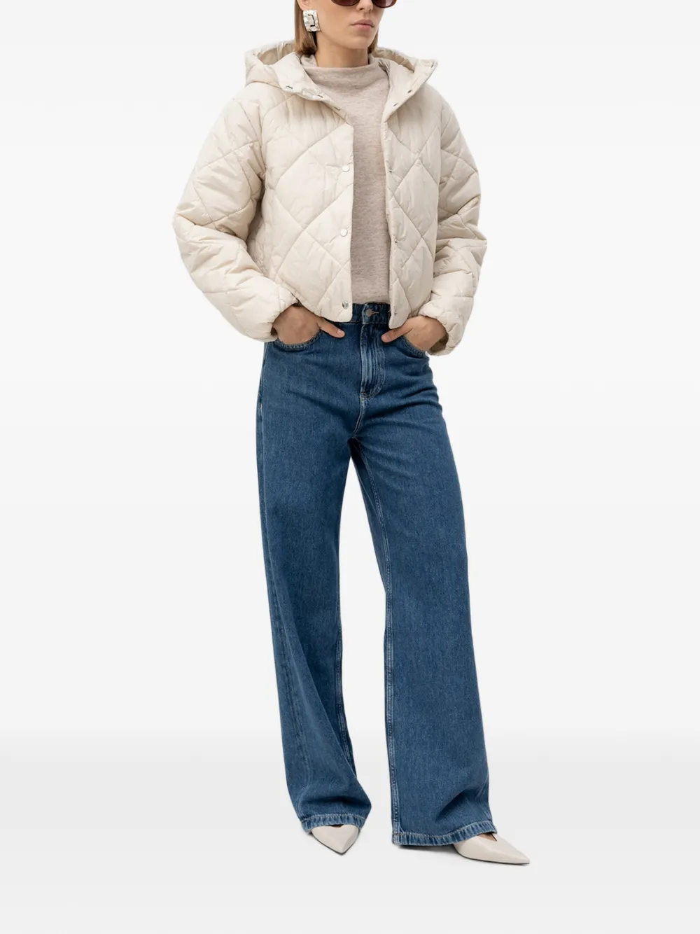 BOSS Gevoerd jack met capuchon Beige