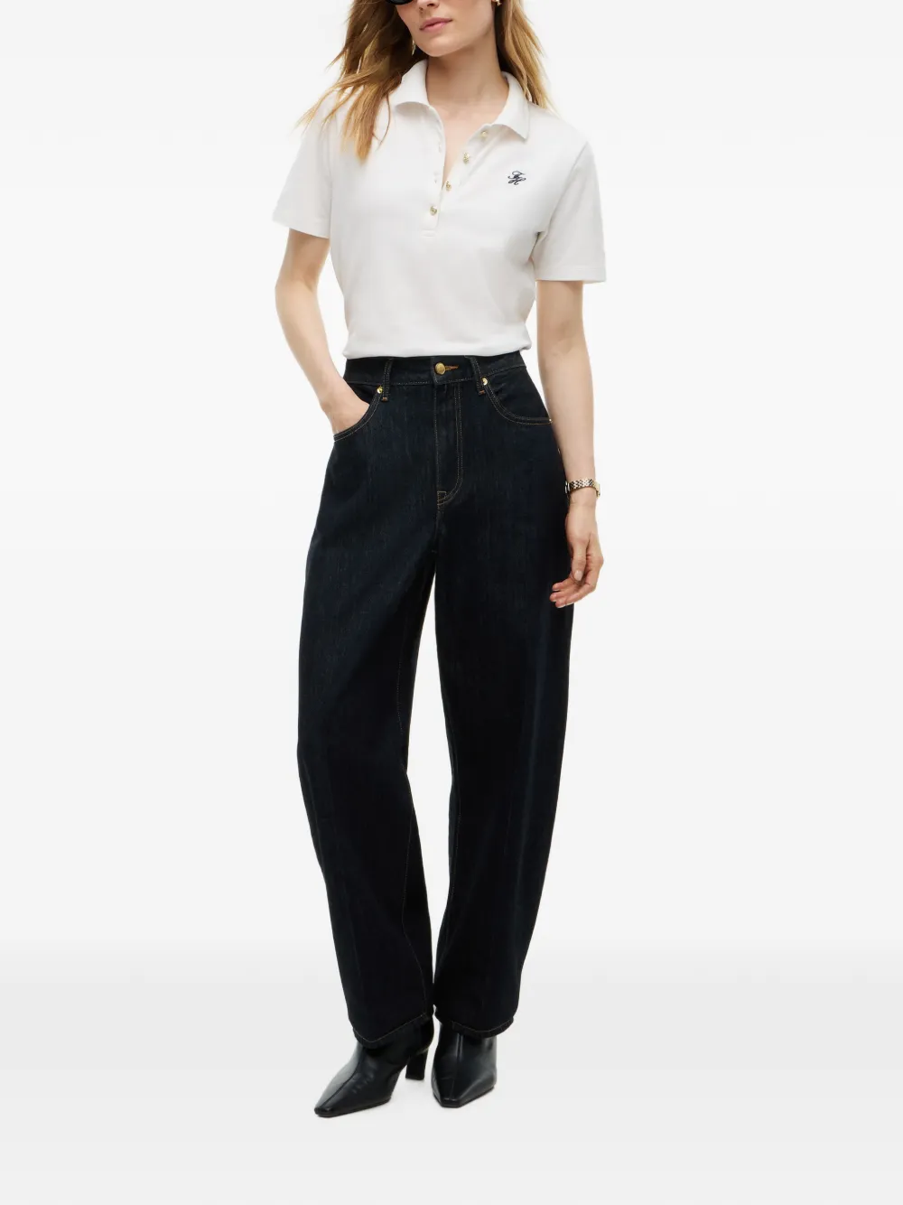 Tommy Hilfiger Quinn mid-waist jeans met wijde pijpen Blauw