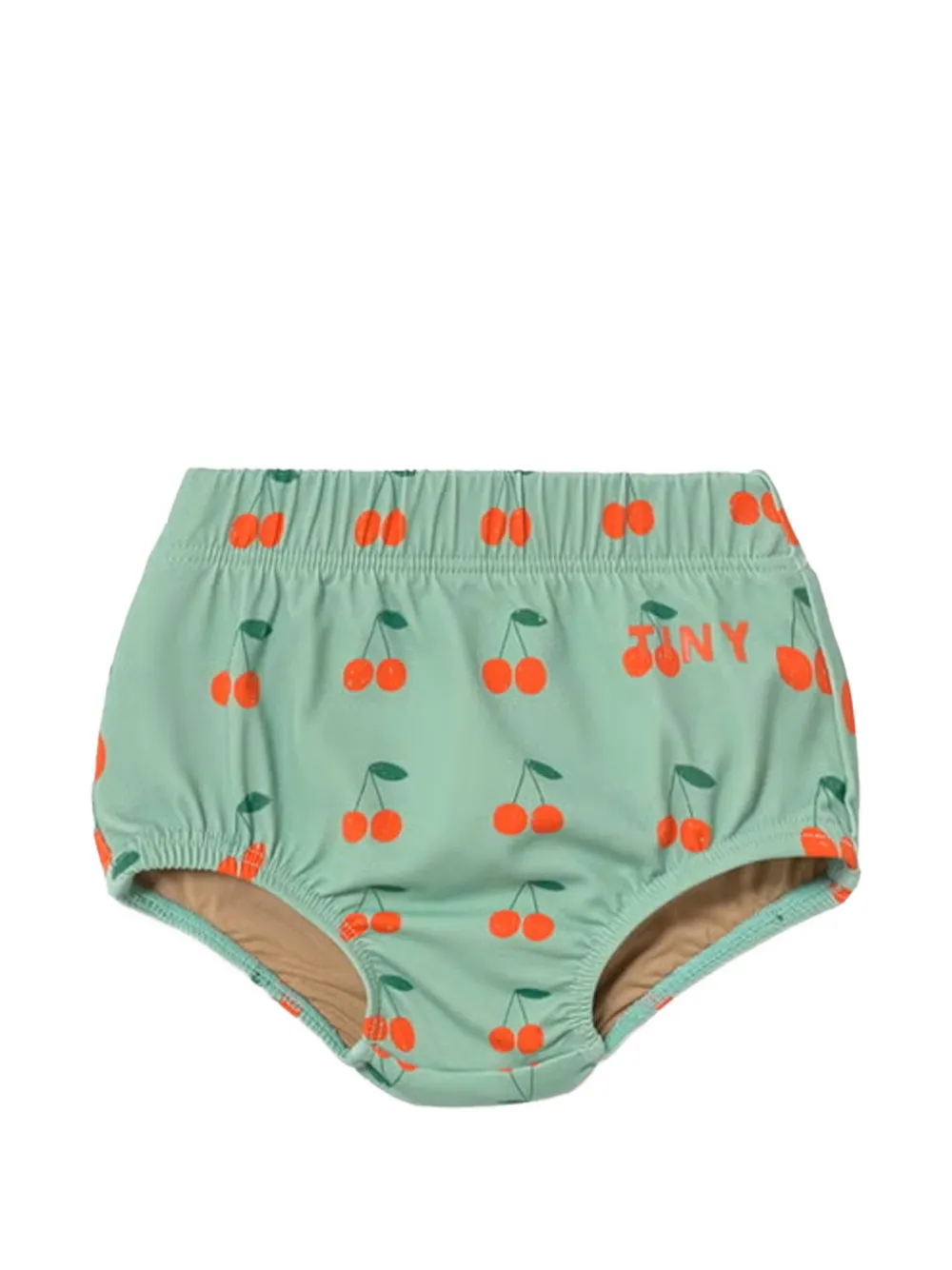 Tiny Cottons Babies' Cherry-print Swim Bloomers In Green