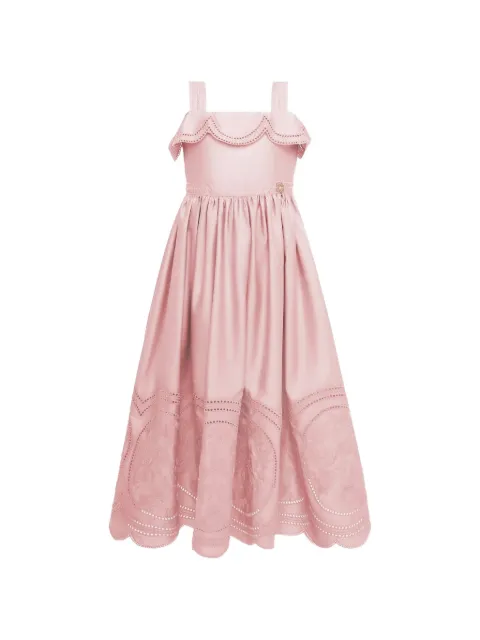 ELIE SAAB JUNIOR embroidered scalloped cotton dress