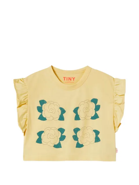Tiny Cottons flower-graphic ruffled T-shirt