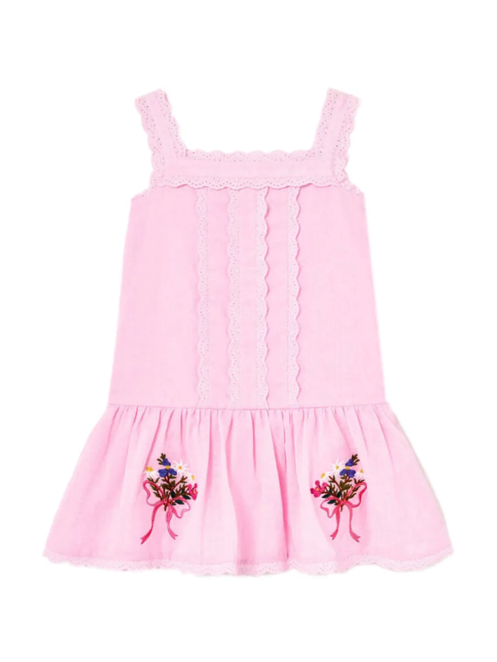 Self-Portrait Kids robe à fleurs brodées - Rose Self-Portrait Kids robe à fleurs brodées - Rose